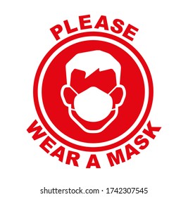 por favor, lleve un vector de signo de máscara