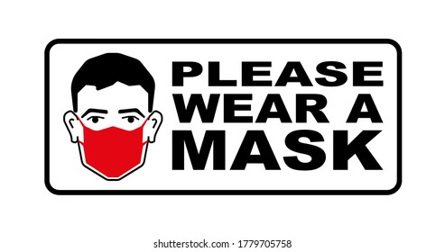 Please Wear Mask Sign Vector Stock Vector (royalty Free) 1779705758 