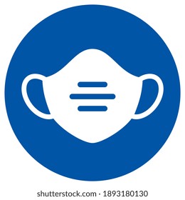 Por favor, utilice el signo vectorial de máscara, la máscara facial necesaria para entrar