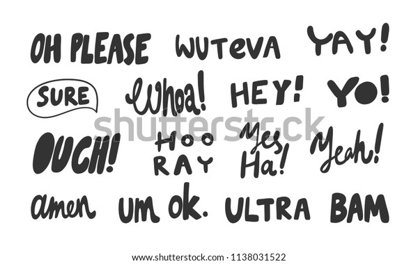 Please Yay Ouch Hey Yo Hooray Stock Vector Royalty Free