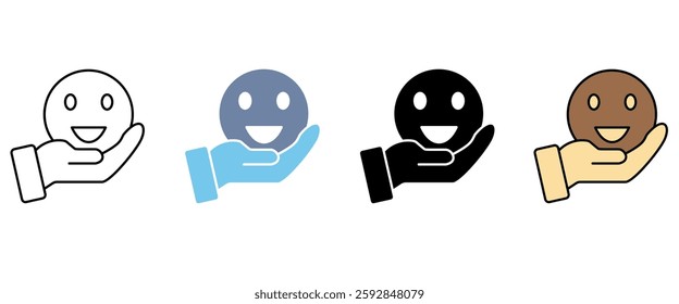 pleased concept line icon. Simple element illustration. pleased concept outline symbol design.
