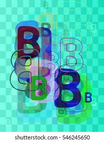 pleasing Alphabet B with motion, business around light look