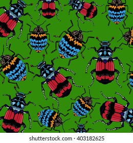 Pleasing Fungus Beetle and sexton beetle vector pattern