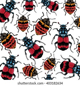 Pleasing Fungus Beetle and sexton beetle vector pattern