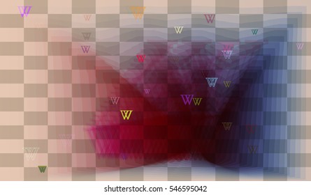 pleasing miracle with W Alphabet, arrangement among assorted motion