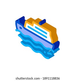 Pleasure Boat Icon Vector. Isometric Pleasure Boat sign. color isolated symbol illustration