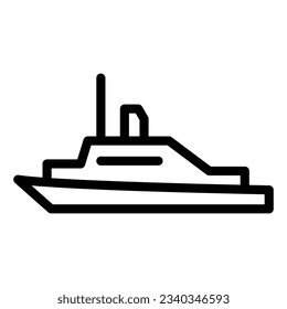 Pleasure boat line icon, sea transport symbol, yacht vector sign on white background, speed boat icon in outline style for mobile concept and web design. Vector graphics