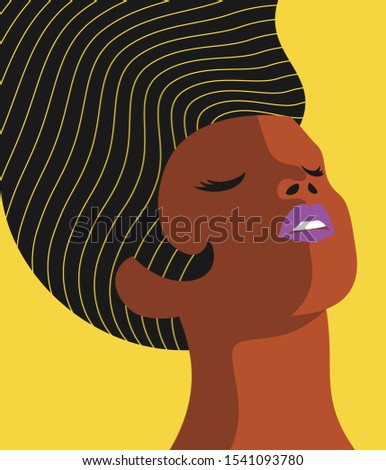 Pleasure and desire portrait vector illustration