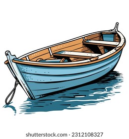 Pleasure fishing boat Isolated on white background. vector illustration.