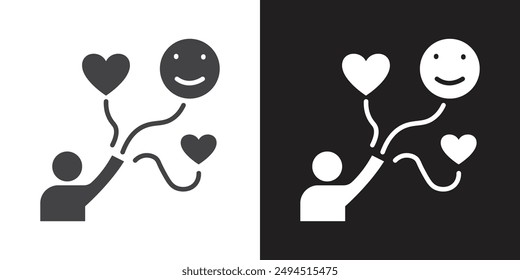 Pleasure icon Flat set in black and white color outline vector