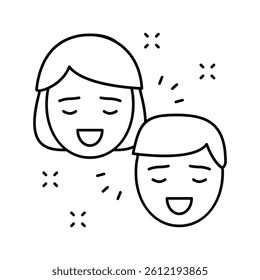 pleasure relationship line icon vector. pleasure relationship sign. isolated contour symbol black illustration