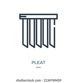 pleat thin line icon. garment, clothing linear icons from sew concept isolated outline sign. Vector illustration symbol element for web design and apps.