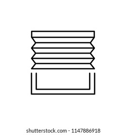 Pleated Blind. Vector Illustration. Line Icon Of Shade. Element Of Home & Office Window Decoration. Isolated Object On White Background.