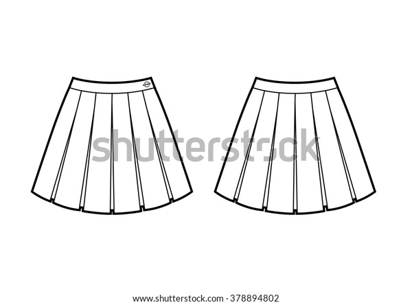 Pleated Skirt Stock Vector (Royalty Free) 378894802