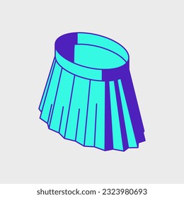 Pleated Skirt isometric vector illustration