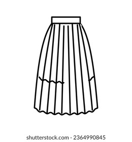 pleated skirt line icon vector. pleated skirt sign. isolated contour symbol black illustration