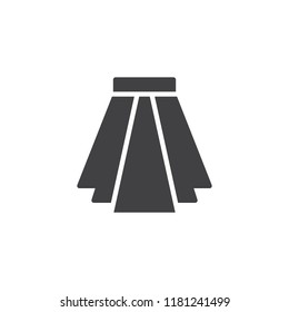 Pleated skirt vector icon. filled flat sign for mobile concept and web design. simple solid icon. Symbol, logo illustration. Pixel perfect vector graphics