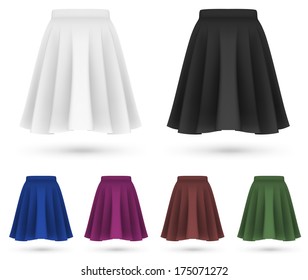 Pleated skirts set template.