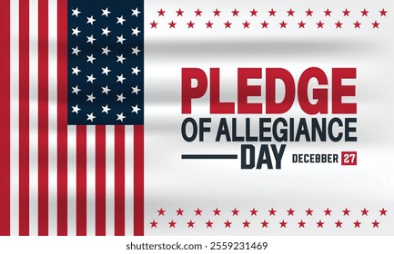 Pledge of Allegiance Day 28 December. Holiday concept. suitable for background wallpaper, placard, Poster design vector template with text inscription, standard Social Media Post.