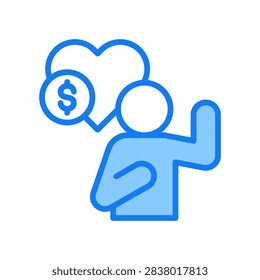 Pledge Blue Icon Vector Illustration