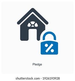 Pledge or guarantee icon concept