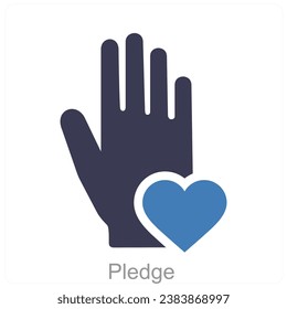 Pledge and heart icon concept