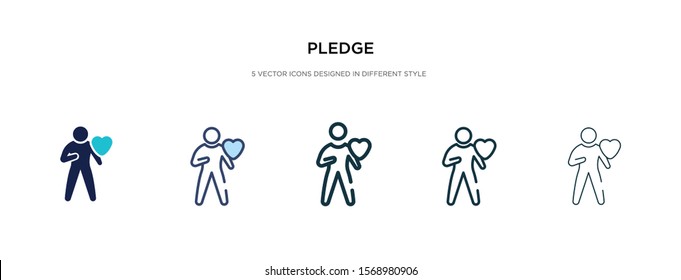 pledge icon in different style vector illustration. two colored and black pledge vector icons designed in filled, outline, line and stroke style can be used for web, mobile, ui