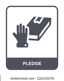 pledge icon vector on white background, pledge trendy filled icons from Crowdfunding collection, pledge simple element illustration