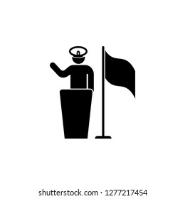 pledge, soldier, captain, flag icon. Can be used for web, logo, mobile app, UI, UX