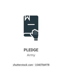 Pledge vector icon on white background. Flat vector pledge icon symbol sign from modern army collection for mobile concept and web apps design.