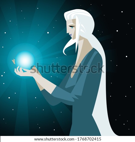 pleiadian female alien with white hair in space  Stock photo © 