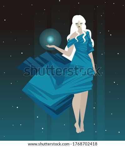 pleiadian female alien with white hair in space  Stock photo © 