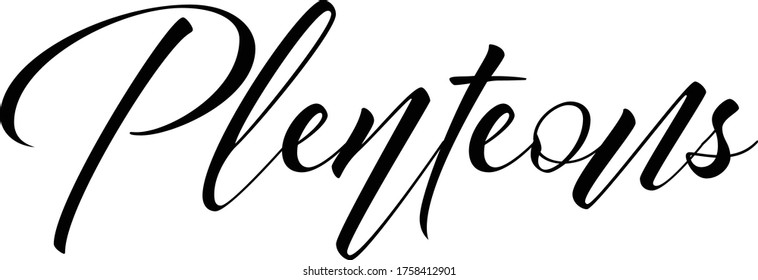 Cifras abundantes. Texto moderno de caligrafía. Ilustración de vectores dibujada a mano en blanco y negro