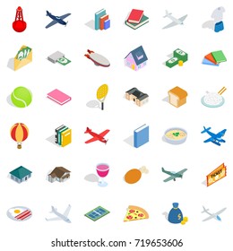 Plenty icons set. Isometric style of 36 plenty vector icons for web isolated on white background