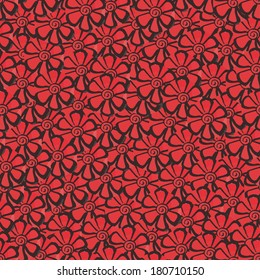 Plenty red flowers seamless background