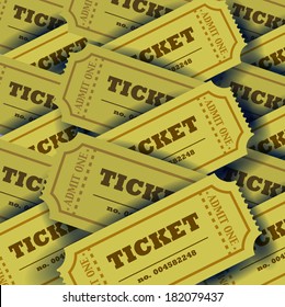 Plenty of tickets with shadows. Vector