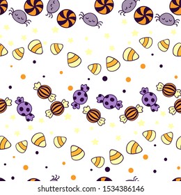  plenty of variegated sweets. Halloween sweets, caramel, jelly beans and tiny spiders