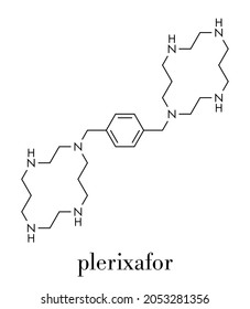 Plerixafor Cancer Drug Molecule. Skeletal Formula.