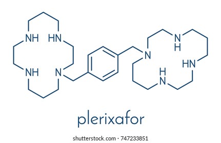 Plerixafor Cancer Drug Molecule. Skeletal Formula.