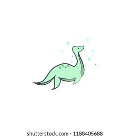 plesiosaur cartoon icon. Element of Jurassic period icon for mobile concept and web apps. Color cartoon plesiosaur icon can be used for web and mobile