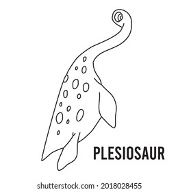 Plesiosaur Coloring page for preschool children. Learn numbers for kindergartens and schools. Educational game.
