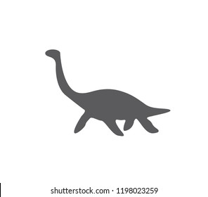 Plesiosaur icon.  Vector plesiosaur illustration. Dinosaur icon.  Loch Ness monster icon. 