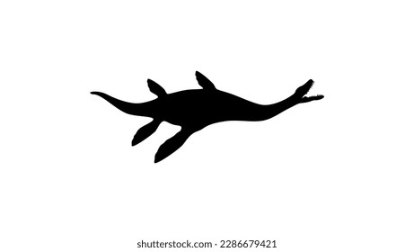 plesiosaur silhouette, high quality vector