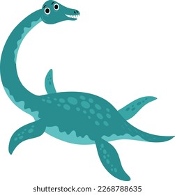 


Plesiosaurus, aquatic dinosaur. Vector character