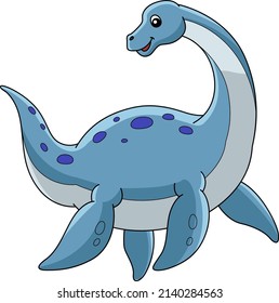 Plesiosaurus Dinosaur Cartoon Colored Clipart