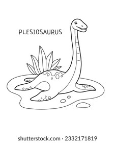 Plesiosaurus-Dinosaurier-Farbseite für Kinder