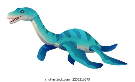 Plesiosaurus dinosaur vector illustration isolated on white background