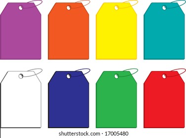 A plethora of multiple colored sales tags