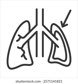 Pleural Cavity Icon Vector Illustration Outline