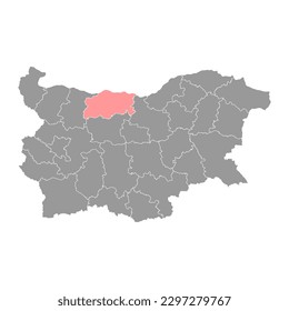 Pleven Province map, province of Bulgaria. Vector illustration.